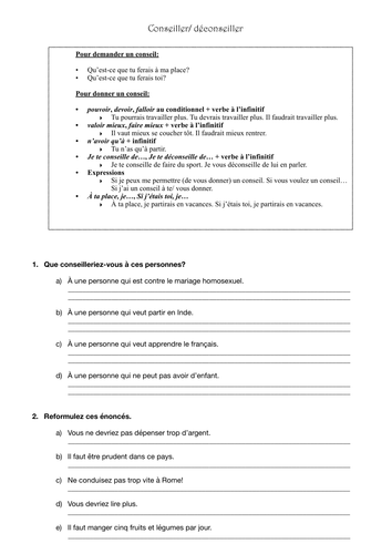 French practice conditional tense | Teaching Resources