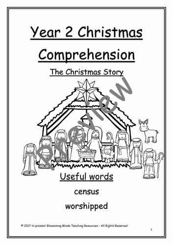 The Christmas Story - Year 2 comprehension | Teaching Resources