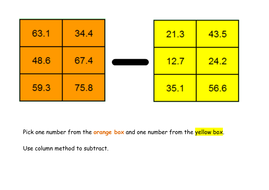 Maths Year 4 KS2: To add up to 4 digits and decimals (activities