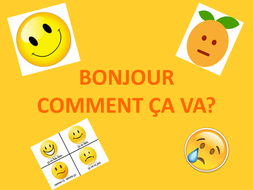 A simple presentation to introduce " Comment ça va?".  Teaching Resources