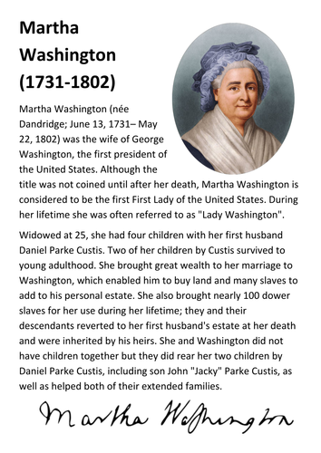 Martha Washington Handout