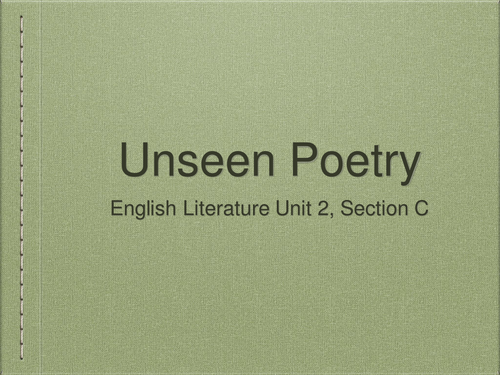 Unseen Poetry: Lesson 3