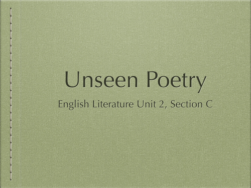 Unseen Poetry: Lesson 4