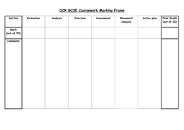 aqa gcse pe coursework marking grid