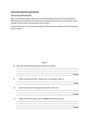 Seismic Waves GCSE Physics 9-1 Long Question