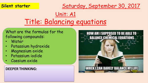 Pearson BTEC New specification-Applied science-Unit 1-Balancing equations-1
