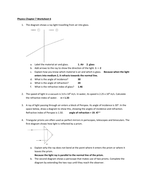 Light : Lenses, Refraction, Refractive Index, Total Internal Reflection