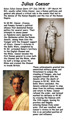 Julius Caesar Reading Comprehension | Teaching Resources