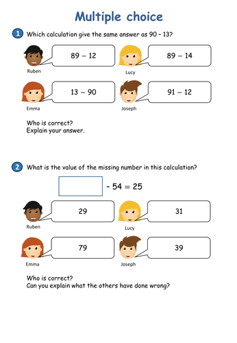 year 2 addition and subtraction homework