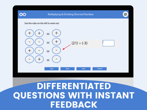 directed numbers year 7 us 6th grade teaching resources