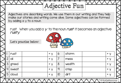 Adjectives - adding y | Teaching Resources