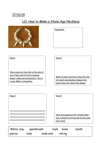 Stone age deals jewellery ks2