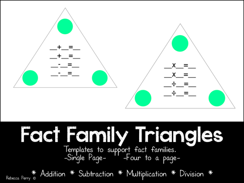 Fact Family Triangles - Templates - Math Resource - Addition ...