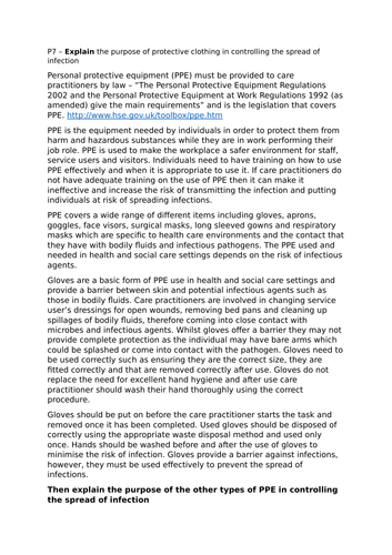 Cambridge Technical Health And Social Care Unit 5 Infection Control Lo3 Teaching Resources