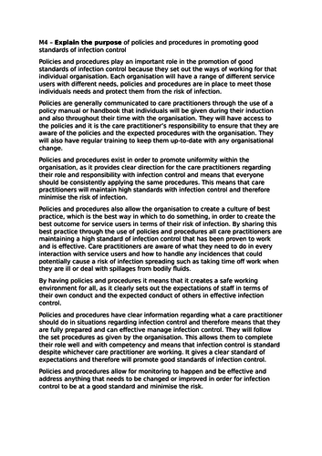 Cambridge Technical Health And Social Care Unit 5 Infection Control Lo4 Teaching Resources