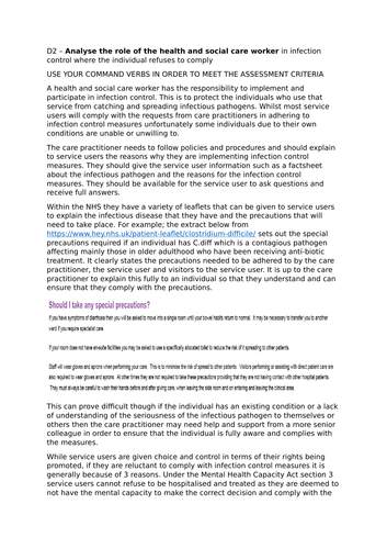 Cambridge Technical Health And Social Care Unit 5 Infection Control Lo4 Teaching Resources