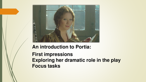 Merchant of Venice: focus lesson and tasks on Portia