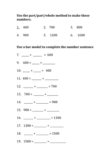 Add And Subtract Multiples Of 100 Year 3 Worksheet