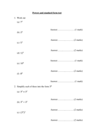 Powers and standard form test | Teaching Resources