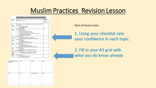 AQA 9-1 Religious Studies: Muslim Practices Revision Lesson