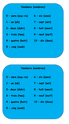 french numbers 0 30 teaching resources