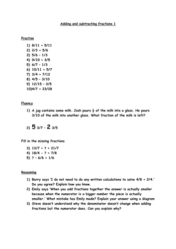 Fractions Worksheets | Teaching Resources