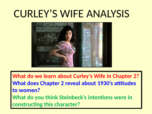 Curley And Curleys Wife Analysis From Chapter 2 Teaching Resources