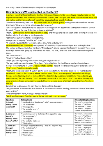 Curley and Curley's Wife Analysis from Chapter 2