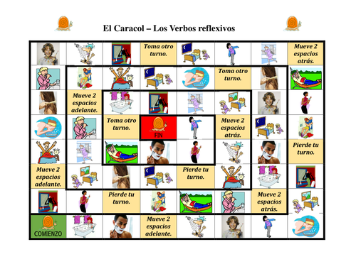 Reflexive verbs spanish games