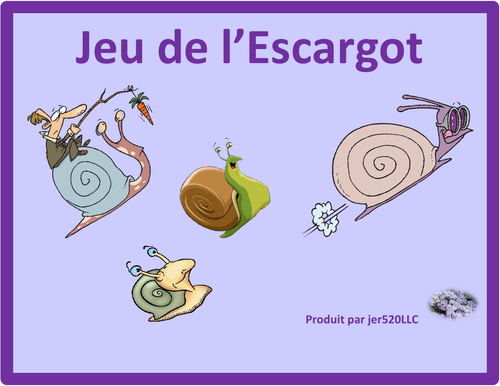 RE Verbs In French Verbes RE Escargot Snail Game Teaching Resources