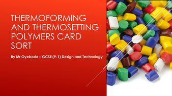 Thermoforming and Thermosetting Polymers Card Sort | Teaching Resources