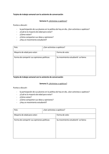 New AQA A-Level Spanish : Los jovenes en la política