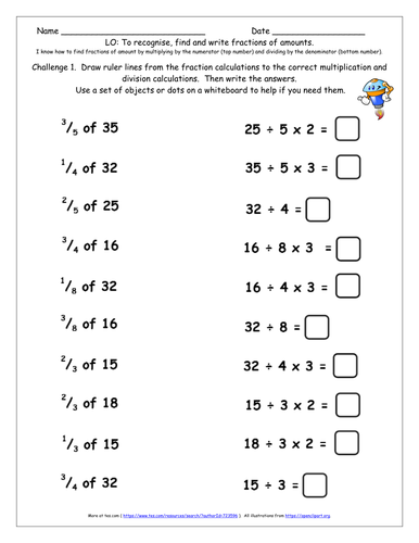 KS2 Y5 Fractions of amounts & multiplying by mixed numbers ...