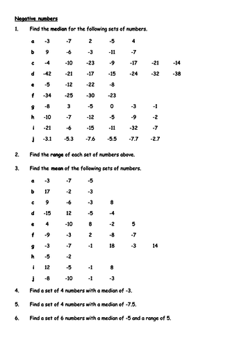 Negative number bundle | Teaching Resources