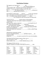 Pearl Harbor Missing Words Worksheet Teaching Resources