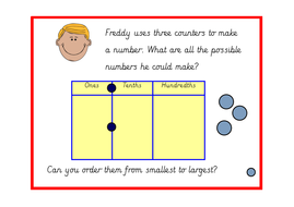 year 4 ordering decimals and decimal sequences using place