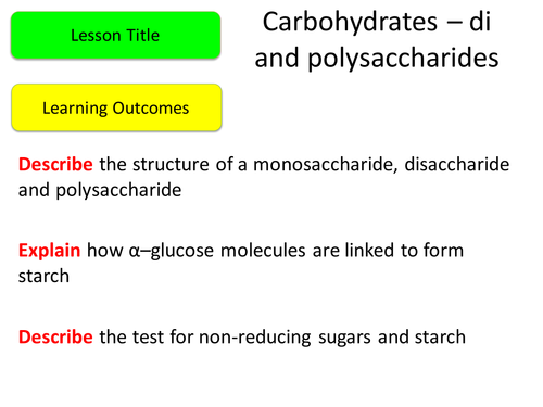 Aqa As Biology Disaccharides And Polysaccharides Teaching Resources 8775