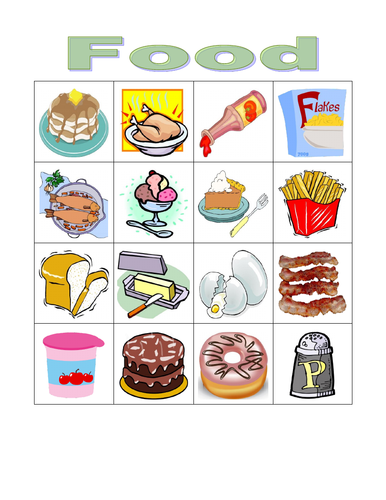 Food in English Bingo | Teaching Resources