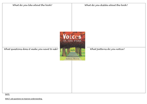 Guided Reading Planning Resources Voices In The Park Anthony Browne Teaching Resources