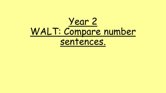 Compare Number Sentences - Year 2 | Teaching Resources