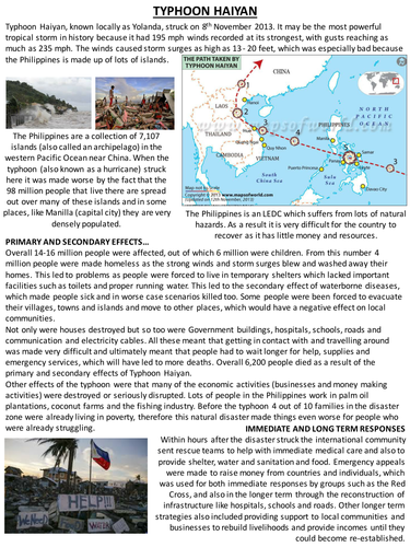 typhoon haiyan case study long term responses