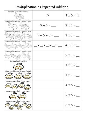 Multiplication Repeated Addition Arrays | Teaching Resources