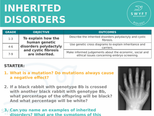 NEW AQA GCSE Trilogy (2016) Biology - Inherited disorders & genetic screening
