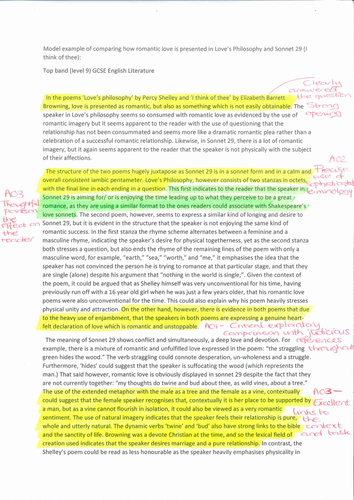 2017-aqa-level-9-model-answer-example-love-and-relationships-poetry