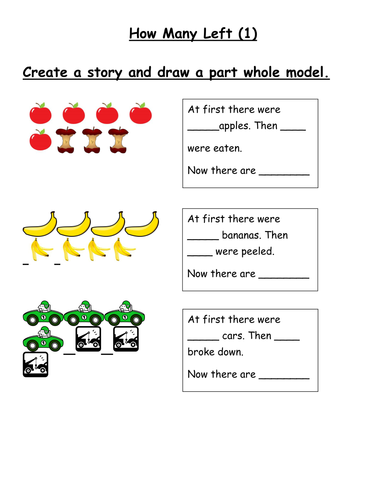 Year 1 Autumn Subtraction - How many left? Created for use with White ...