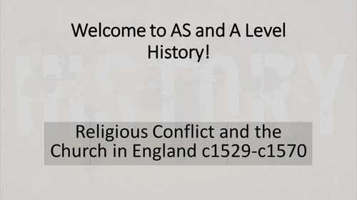 AQA A Level History Religious Conflict Lesson 1 - Introduction and background