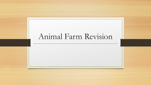Animal Farm Revision Cards (KS4) | Teaching Resources