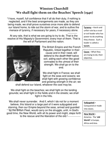 persuasive language in famous speeches winston churchill answer key