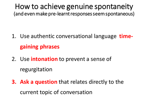 Getting the highest grades using spontaneous talk in the French GCSE spoken examination