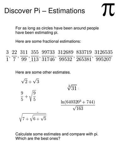 Pi Day Activities | Teaching Resources